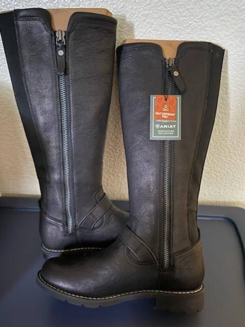 Ariat Women's Waterproof Tall Black Leather Riding Boots